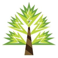 Designed Tree Flat Zigzag Branches vector