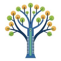 Zippered Branch Tree A Flat Style Generation vector