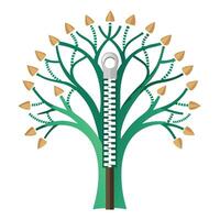 Abstract Tree Zippered Branch Design vector