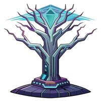 Creative Tree Futuristic Sci-Fi Design vector