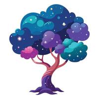 Universe Tree Cosmic Galaxy Theme vector