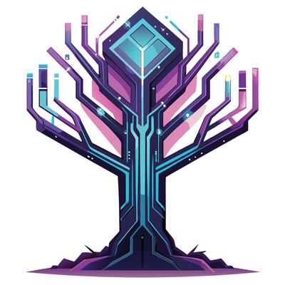 Abstract Tree Futuristic Sci-Fi Art