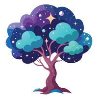 Designed Tree Cosmic Galaxy vector