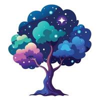 Cosmic Galaxy Tree Themed Generation vector