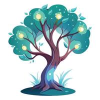 Glowing Bioluminescent Tree Surreal vector