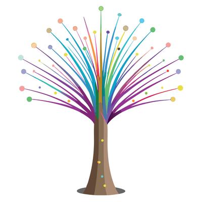 Designed Tree Glowing Fiber Optic