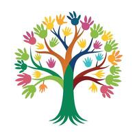 Symbolic tree illustration with branches forming a hand gesture representing life vector