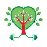 Unique tree artwork representing the roots of health and fitness for a balanced life vector