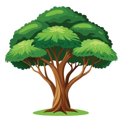 Unique tree artwork with a massive and shady canopy offering refuge from the sun