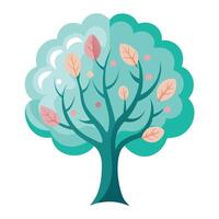 Serene tree design representing mental wellness and inner peace with gentle flowing leaves vector