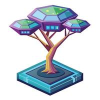 Digital Tree Metaverse and VR vector