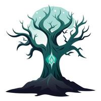 Mysterious Moonlight Tree Shadow Design vector