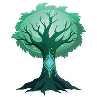 Designed Tree Moonlight Shadow Mystery vector