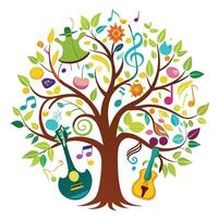 Creative Tree Music Design vector