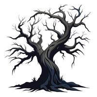 Silhouette Tree Mysterious Dark Forest Art vector