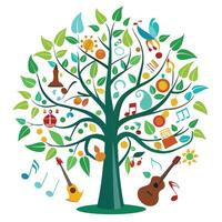 Designed Tree Music Tree vector