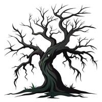 Spooky Tree Mysterious Dark Forest Design vector
