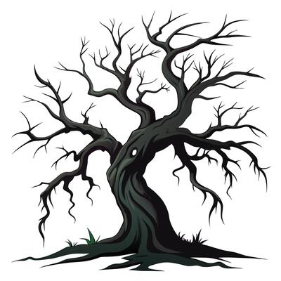 Spooky Tree Mysterious Dark Forest Design