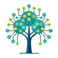 Technology Tree Neural Network Brain Art vector
