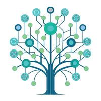 Illustration Neural Network Brain Tree vector