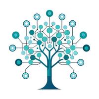 Neural Network Brain Tree Design vector