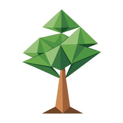Simple Tree Minimalist Origami Design