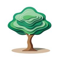Artistic paper layered tree design in a beautifully minimalist style vector