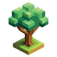 Creative digital tree made of pixels symbolizing technological advancement vector