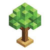 Abstract pixel art tree representing digital growth and innovation vector