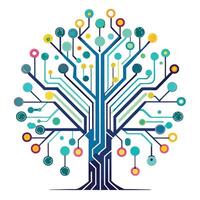 Modern quantum tree design symbolizing the future of technology vector