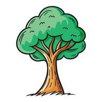 Unique scribble art tree with a charmingly informal and doodle style vector