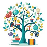 Unique design of a tree representing self improvement and personal growth vector