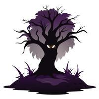 Unique shadow tree illustration with a sense of mystery and wonder vector