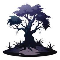 Creative shadow tree artwork with an enigmatic and captivating feel vector