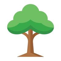 Basic tree shape icon with a simple and modern flat aesthetic vector