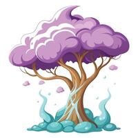 Enigmatic smoke tree illustration with a captivating and imaginative concept vector