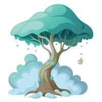 Whimsical smoke tree graphic with a unique and surreal artistic representation vector