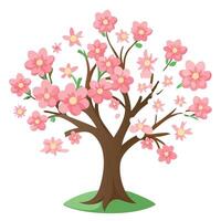 Joyful spring blossom tree artwork symbolizing new beginnings and natural beauty vector