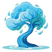 Elegant transparent water tree artwork symbolizing purity and fluidity vector