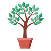 Modern tree in a pot artwork with a minimalist and chic aesthetic vector