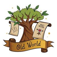 Unique tree design crafted from vintage paper scrolls and elegant swirls vector