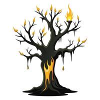 Creative illustration of a tree with candle wax flowing down its limbs vector