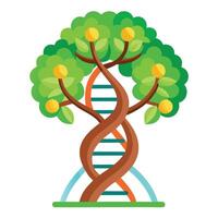 Unique design of a tree with its branches forming a double helix structure vector