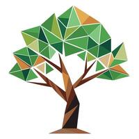 Unique design of a tree with leaves composed of various geometric forms vector