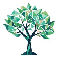 Creative illustration of a tree with stylized geometric leaf patterns vector