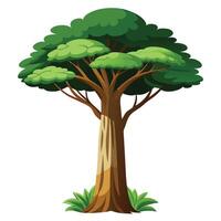 Creative design of a tropical rainforest tree with dense and vibrant leaves vector