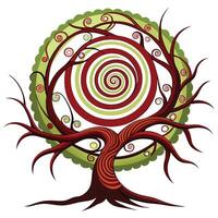 Creative design of a tree with a captivating vortex forming its trunk vector