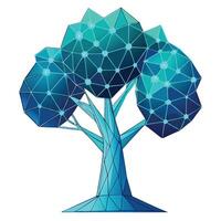 Tech Tree Futuristic Wireframe Design vector