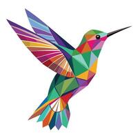 Vibrant abstract hummingbird made of colorful geometric shards vector