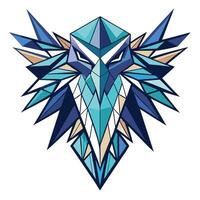 Unique abstract eagle artwork made from sharp polygonal geometric pieces vector